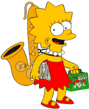 Лиза Симпсон со своим саксофоном